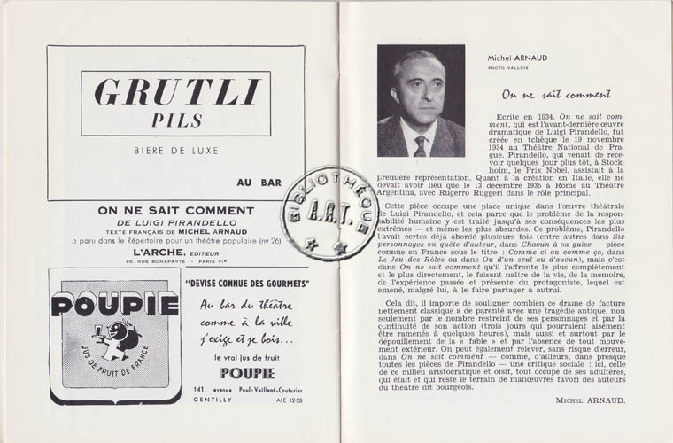 Les programmes de Théatre de l\